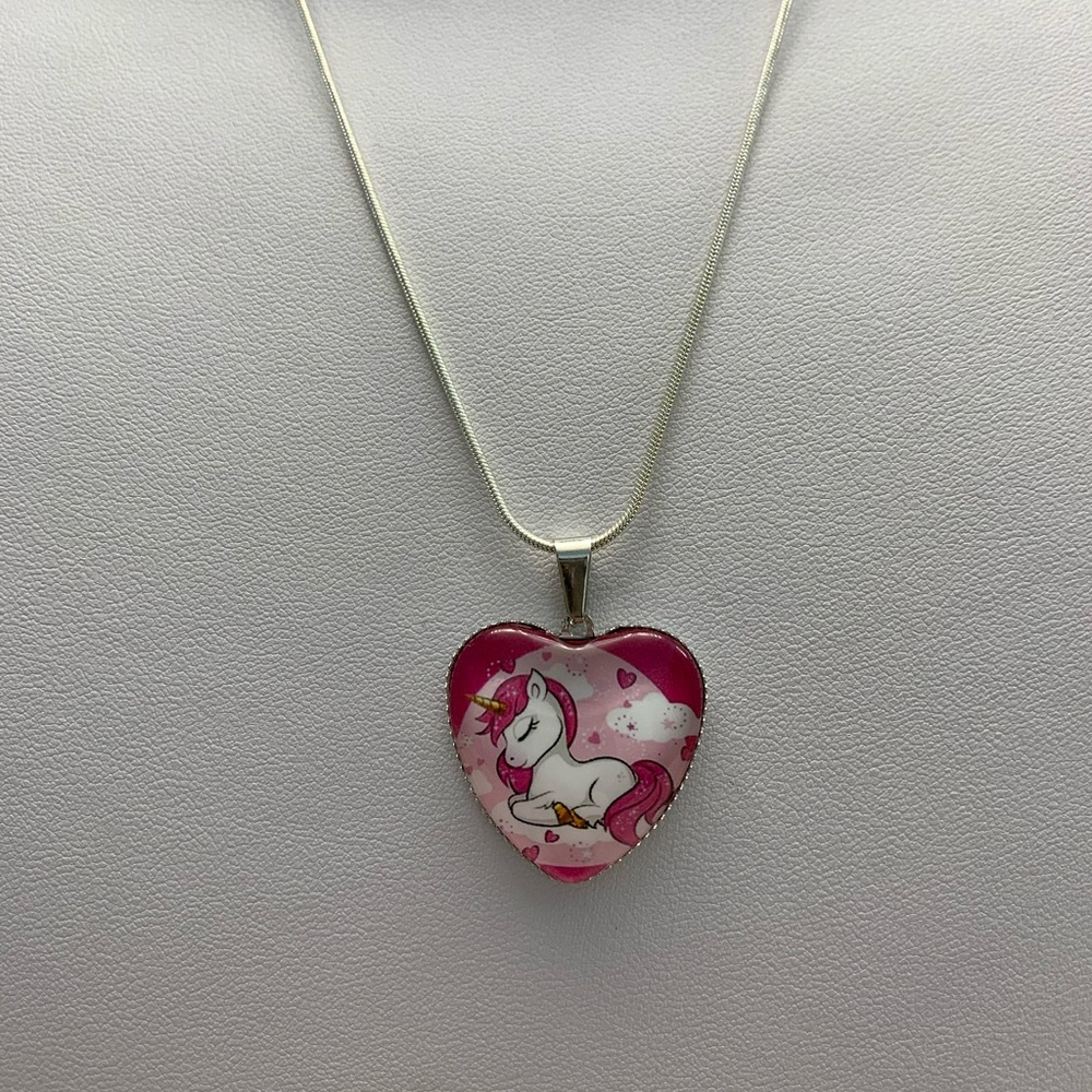 Unicorn Heart Necklace - Picture 2 of 2